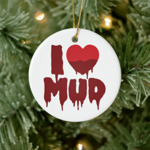 I Heart (Kärlek) Lera Julgransprydnad Keramik