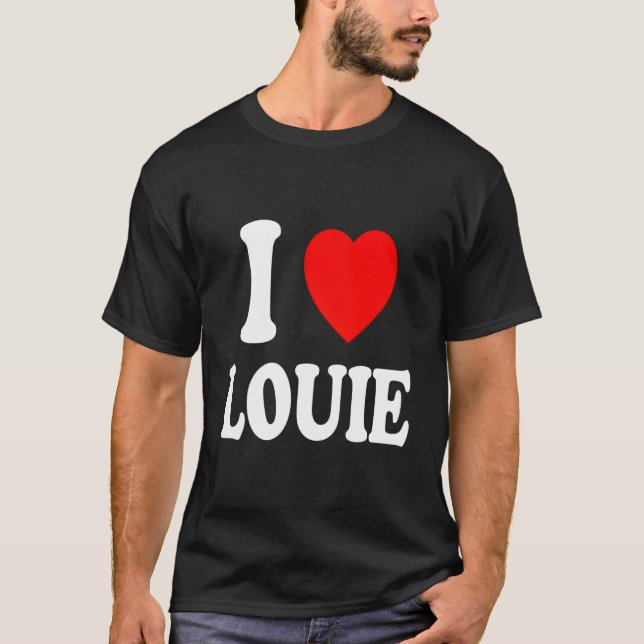 I Heart (Kärlek) Louie Cute Matching, par make/mak T Shirt (Framsida)