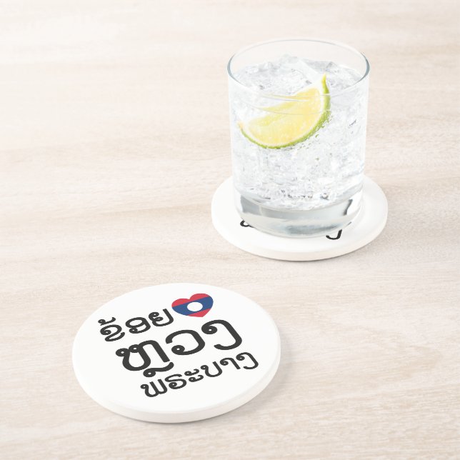 I Heart (Kärlek) Luang Prabang, skript på laos Underlägg Sandsten (Sidan)