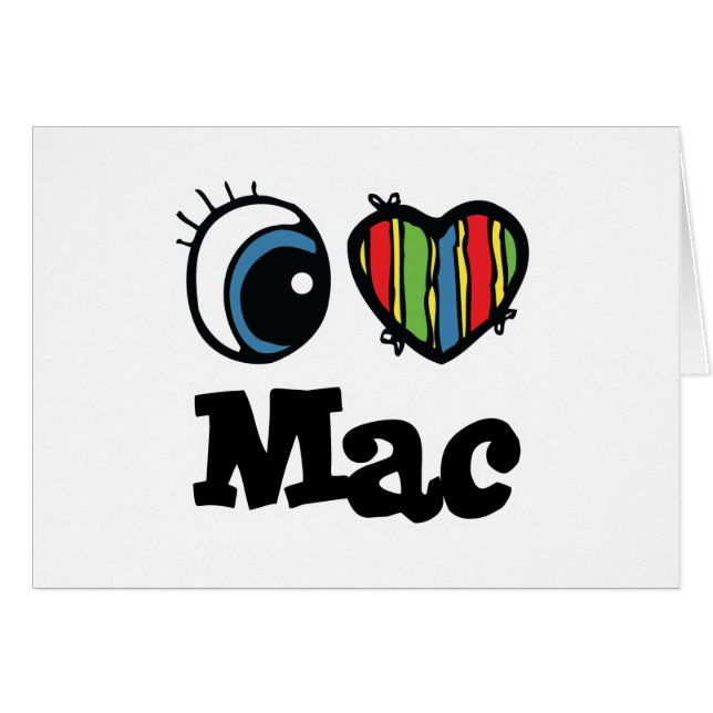 I Heart (Kärlek) Mac Hälsningskort (Framsidan Horizontal)