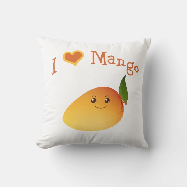 I Heart (kärlek) Mango Kudde (Framsida)