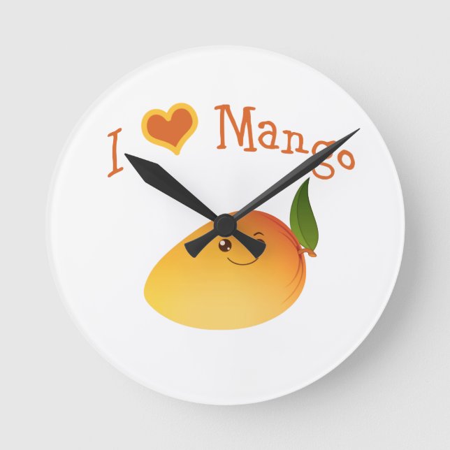 I Heart (kärlek) Mango Rund Klocka (Framsida)