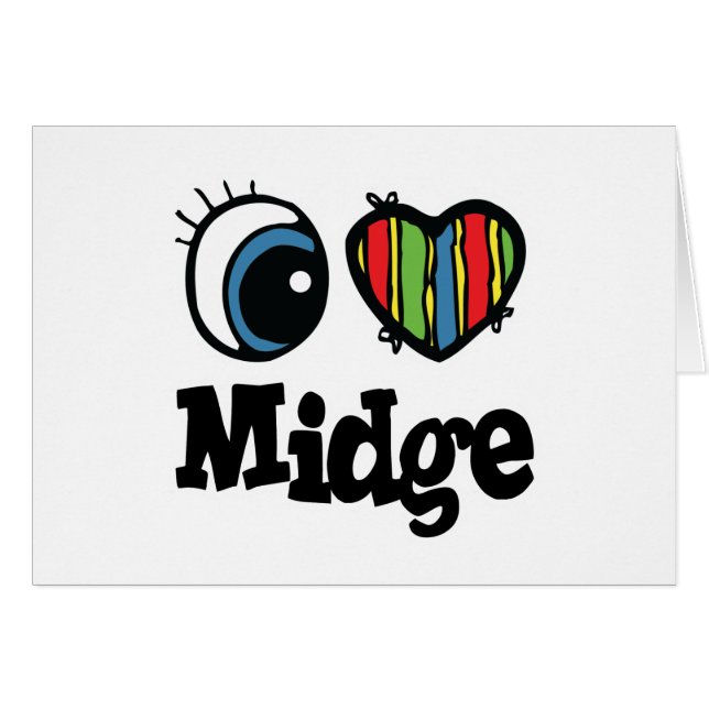 I Heart (Kärlek) Midge Hälsningskort (Framsidan Horizontal)