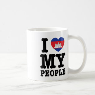 I Heart (Kärlek) Mina Khmer People Kaffemugg