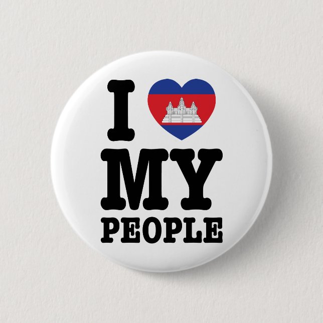 I Heart (Kärlek) Mina Khmer People Knapp (Framsida)