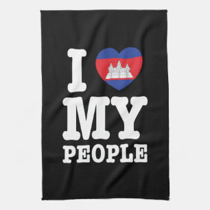I Heart (Kärlek) Mina Khmer People Kökshandduk