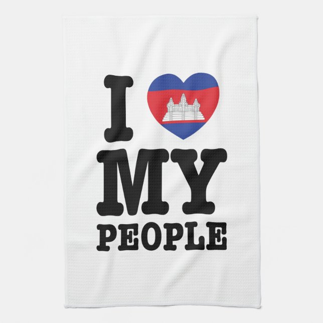 I Heart (Kärlek) Mina Khmer People Kökshandduk (Vertikal)