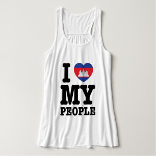 I Heart (Kärlek) Mina Khmer People Linne Med Racerback