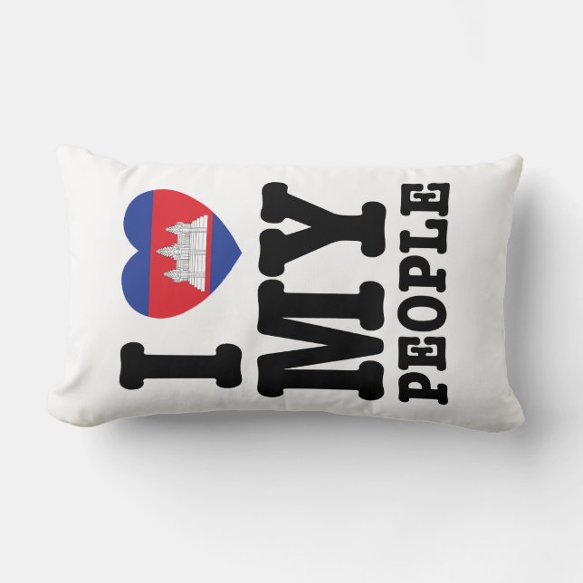 I Heart (Kärlek) Mina Khmer People Lumbarkudde (Framsida)