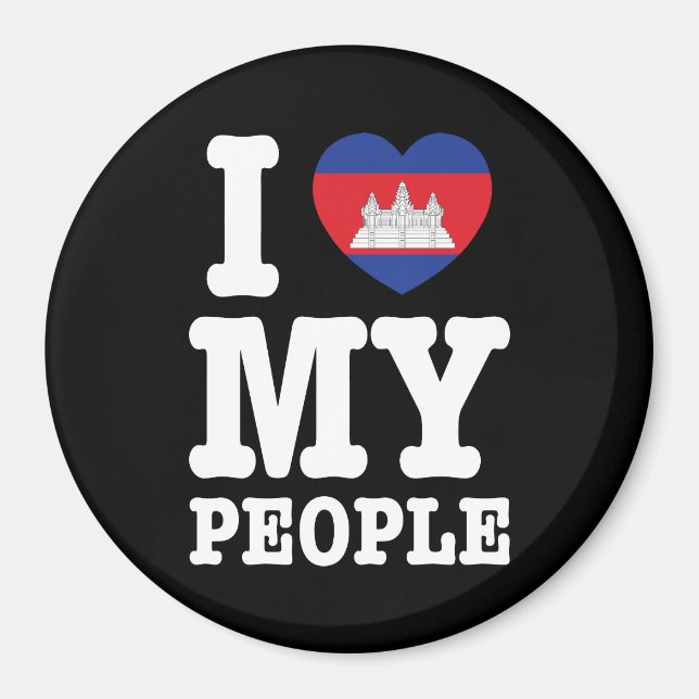 I Heart (Kärlek) Mina Khmer People Magnet (Framsidan)
