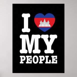 I Heart (Kärlek) Mina Khmer People Poster
