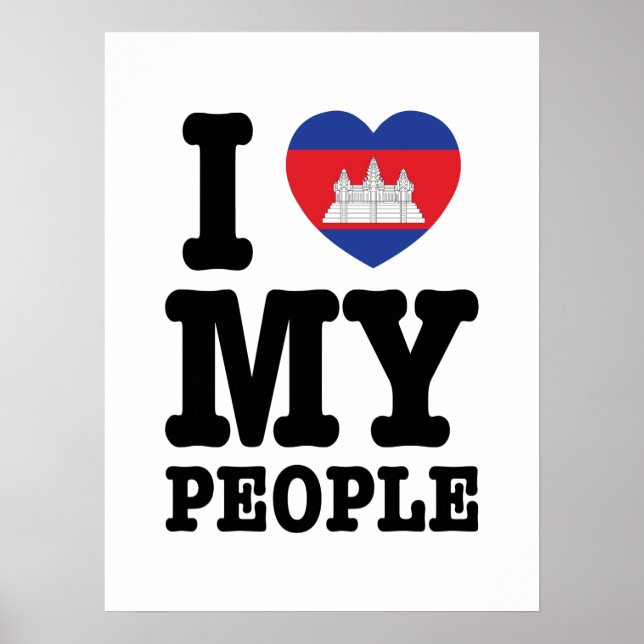 I Heart (Kärlek) Mina Khmer People Poster (Framsidan)