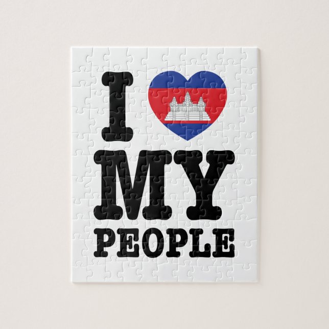 I Heart (Kärlek) Mina Khmer People Pussel (Vertikal)