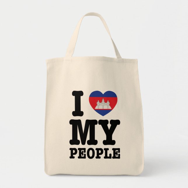 I Heart (Kärlek) Mina Khmer People Tygkasse (Framsidan)