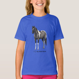 I Heart (Kärlek) My Grulla Pinto Paint Horse Tee Shirt