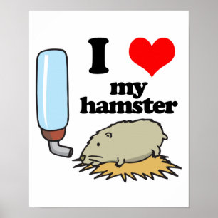I Heart (Kärlek) My Hamster Poster