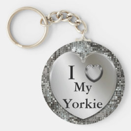 I Heart (Kärlek) My Yorkie Keychain Nyckelring