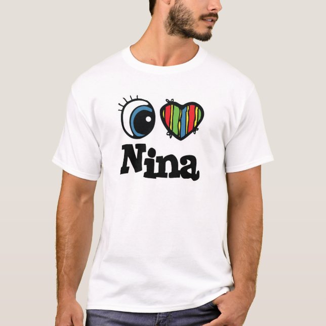 I Heart (Kärlek) Nina T Shirt (Framsida)