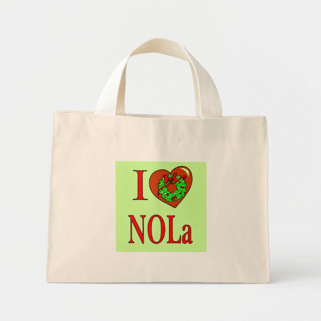 I Heart (Kärlek) NOLA Mini Tygkasse (Framsidan)