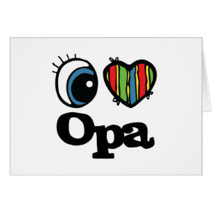 I Heart (Kärlek) Opa Hälsningskort