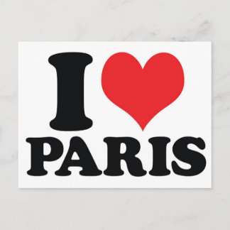 I Heart/kärlek Paris Vykort