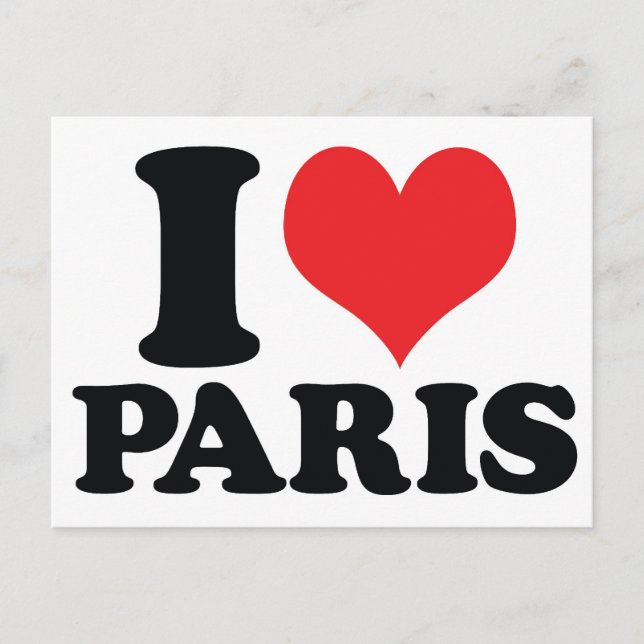 I Heart/kärlek Paris Vykort (Framsida)