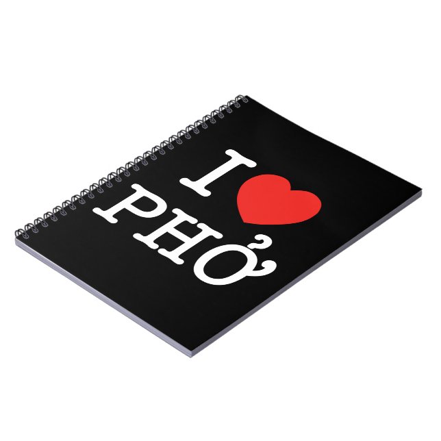 I Heart (Kärlek) Pho Anteckningsbok (Vänstra Sidan)