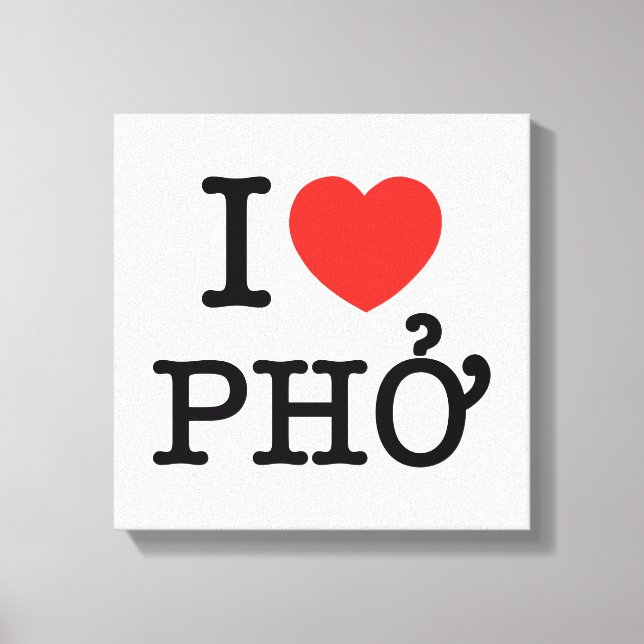 I Heart (Kärlek) Pho Canvastryck (Framsida)