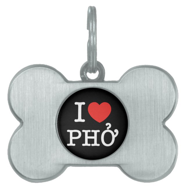 I Heart (Kärlek) Pho ID-bricka Husdjur (Framsidan)