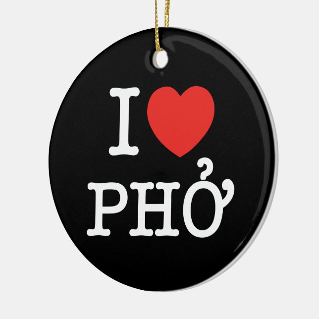 I Heart (Kärlek) Pho Julgransprydnad Keramik (Vänster)