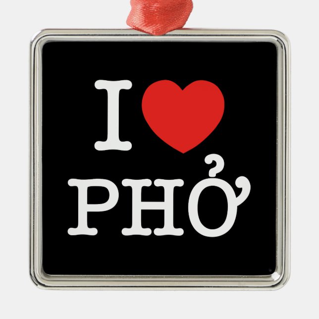 I Heart (Kärlek) Pho Julgransprydnad Metall (Framsidan)