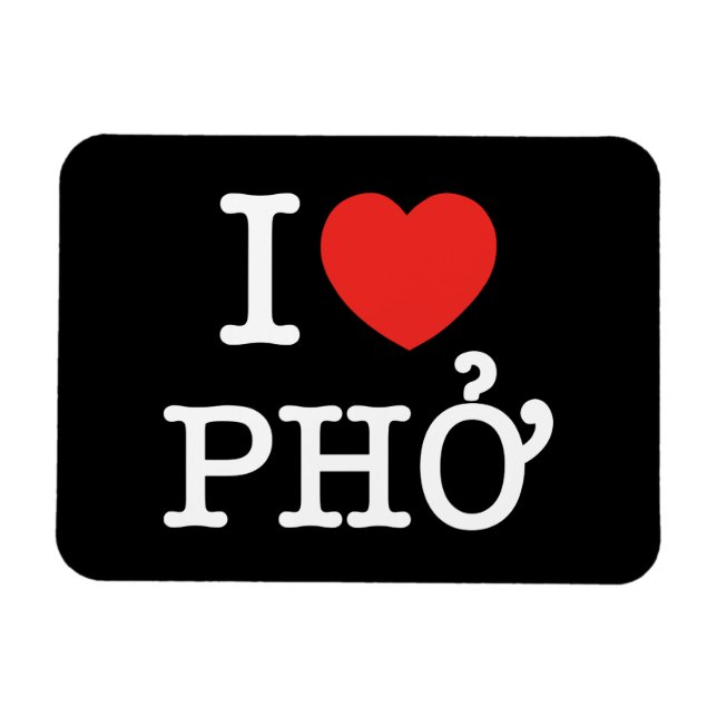 I Heart (Kärlek) Pho Magnet (Horisontell)