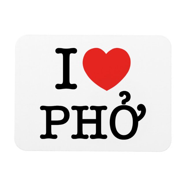 I Heart (Kärlek) Pho Magnet (Horisontell)