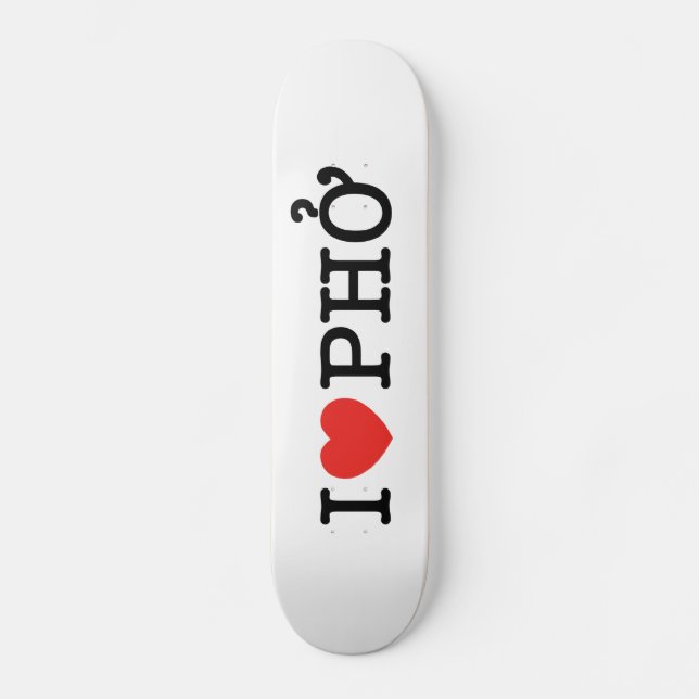 I Heart (Kärlek) Pho Mini Skateboard Bräda 18,7 Cm (Framsida)