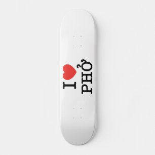 I Heart (Kärlek) Pho Skateboard Bräda 20 Cm