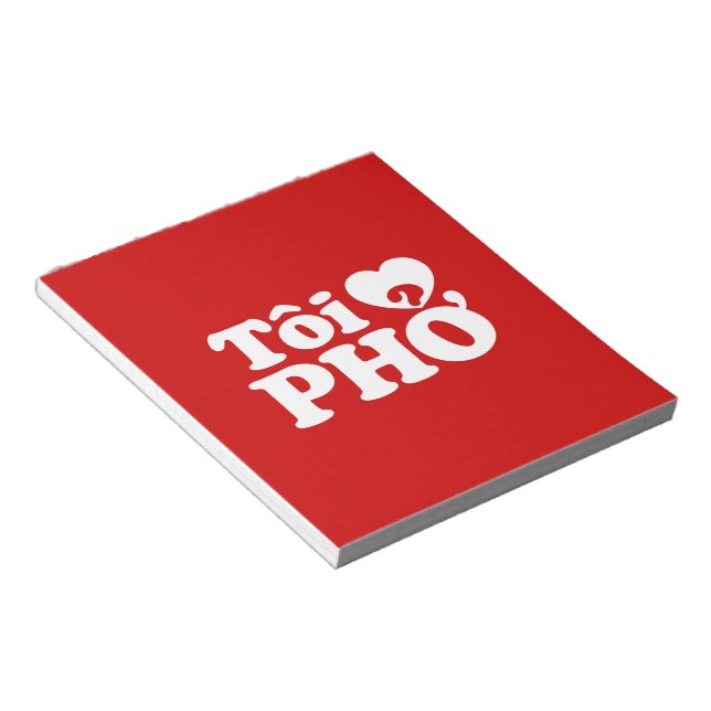 I Heart (Kärlek) Pho (Tôi ❤ PHỞ) vietnamesiskt spr Anteckningsblock (Vinklad)