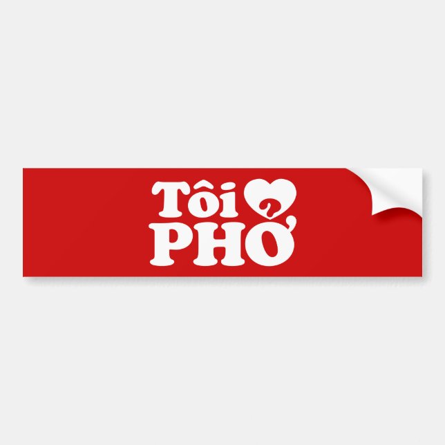I Heart (Kärlek) Pho (Tôi ❤ PHỞ) vietnamesiskt spr Bildekal (Framsidan)