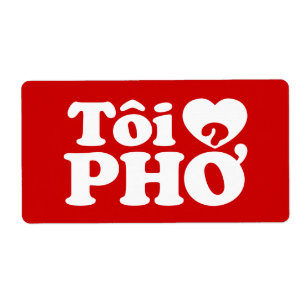 I Heart (Kärlek) Pho (Tôi ❤ PHỞ) vietnamesiskt spr Fraktsedel