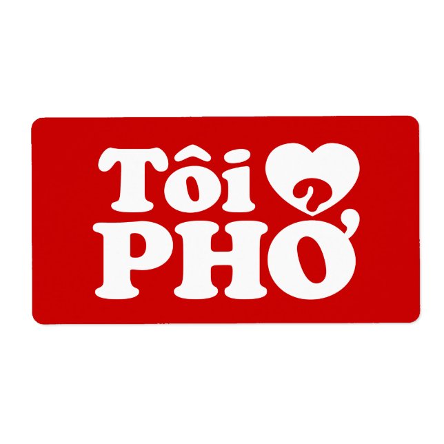 I Heart (Kärlek) Pho (Tôi ❤ PHỞ) vietnamesiskt spr Fraktsedel (Framsidan)
