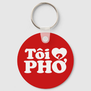 I Heart (Kärlek) Pho (Tôi ❤ PHỞ) vietnamesiskt spr Nyckelring