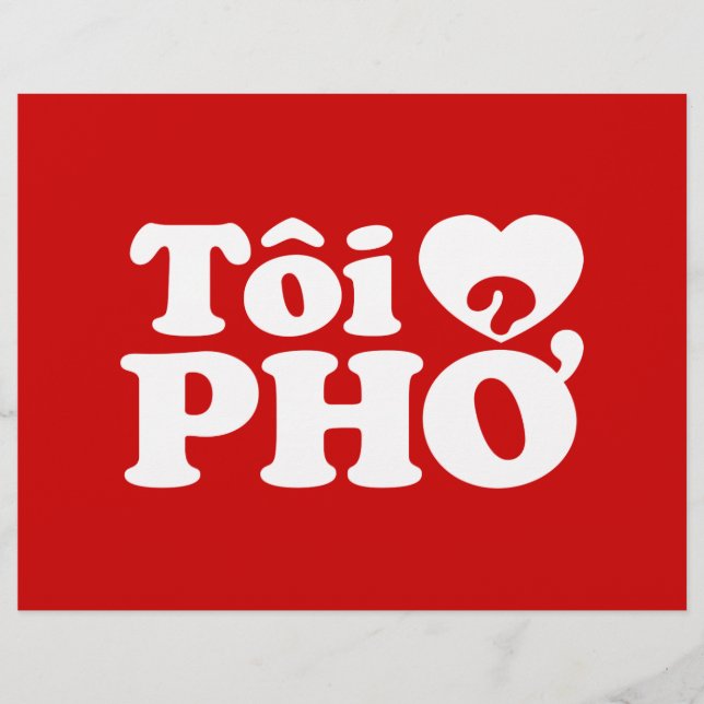 I Heart (Kärlek) Pho (Tôi ❤ PHỞ) vietnamesiskt spr Reklamblad (Framsidan)