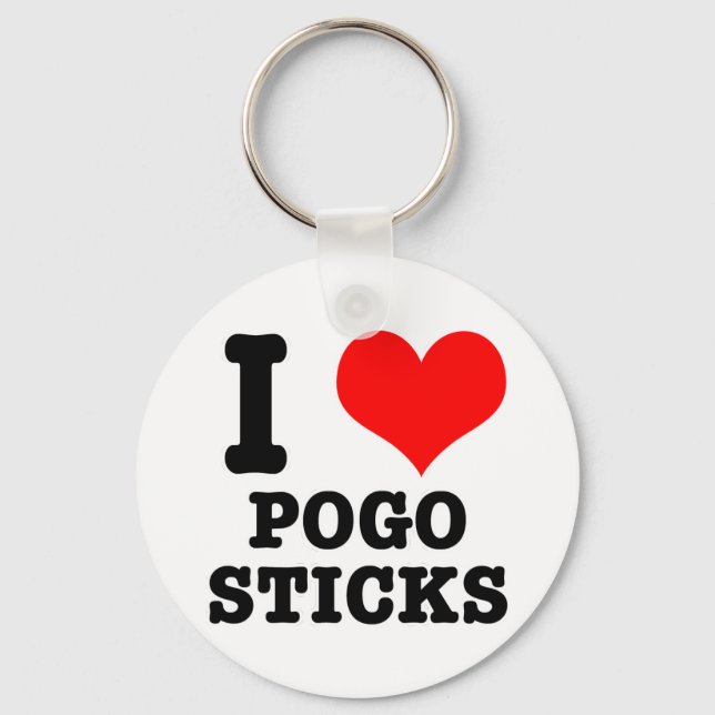 I HEART (KÄRLEK) POGO STICKS NYCKELRING (Framsida)