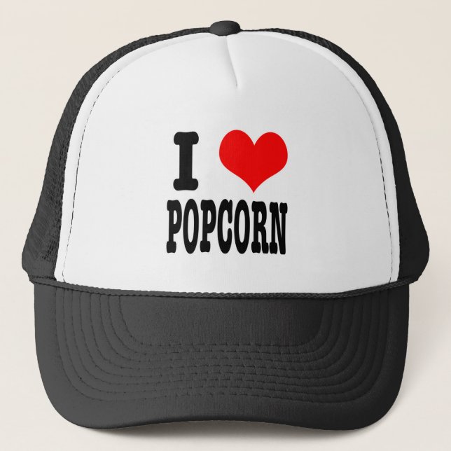 I HEART (KÄRLEK) POPCORN TRUCKERKEPS (Framsida)