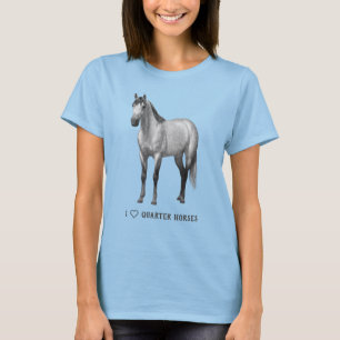 I Heart (Kärlek) Quarter Horses Dapple Grått T Shirt