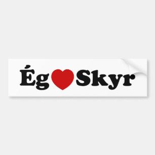 I Heart (Kärlek) Skyr [Ég Elska Skyr] isländska Bildekal
