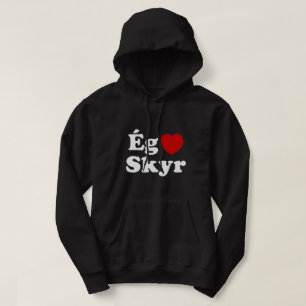 I Heart (Kärlek) Skyr [Ég Elska Skyr] isländska Hoodie