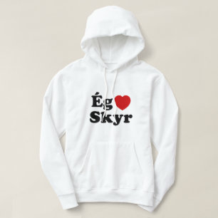 I Heart (Kärlek) Skyr [Ég Elska Skyr] isländska Hoodie