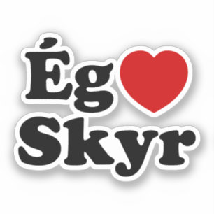 I Heart (Kärlek) Skyr [Ég Elska Skyr] isländska Klistermärken