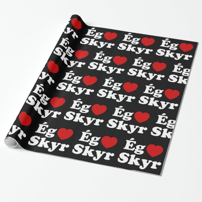 I Heart (Kärlek) Skyr [Ég Elska Skyr] isländska Presentpapper (Utrullad)