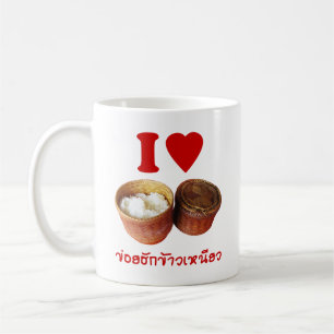 I Heart [Kärlek] Sticky Ris [Khao Niao] - Thai Isa Kaffemugg